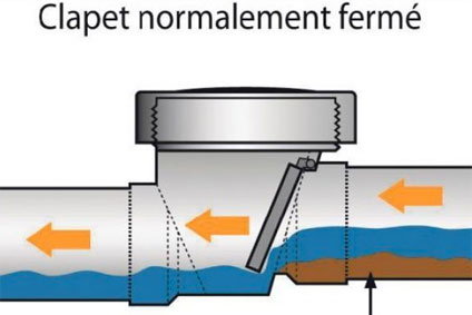 Clapet anti retour de type normalement fermé